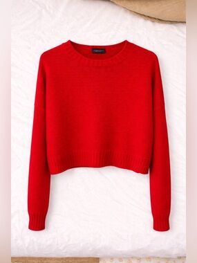 Wooden Ships Red Crew Neck Sweater Size S